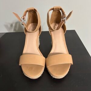 A New Day Target Women’s Tan Ankle-Strap Espadrille Wedge Sandals